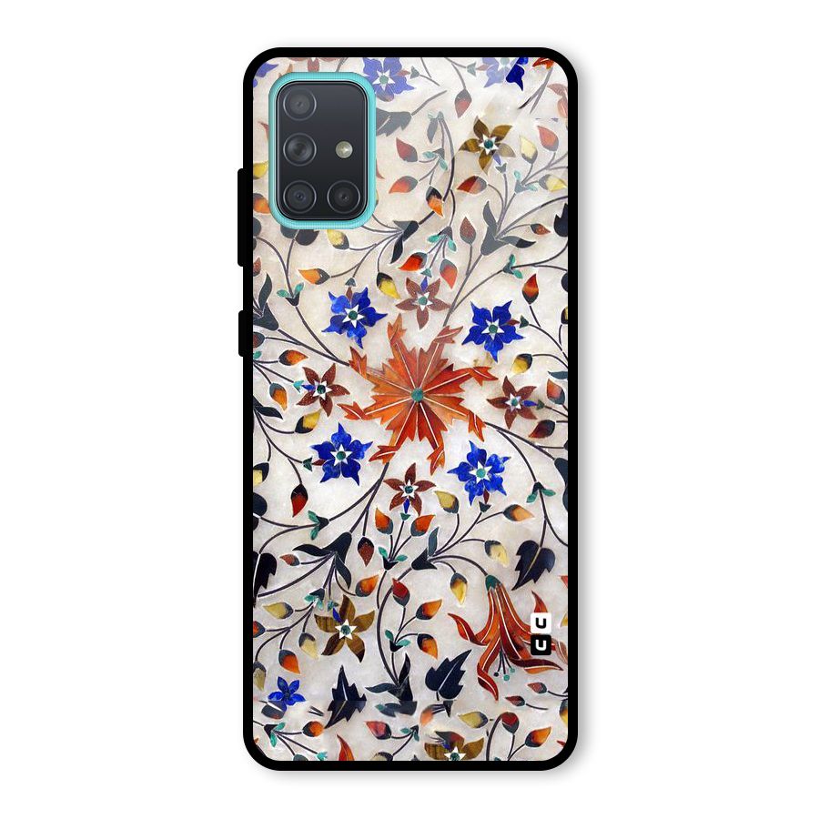 Floral Vintage Bloom Glass Back Case for Galaxy A71