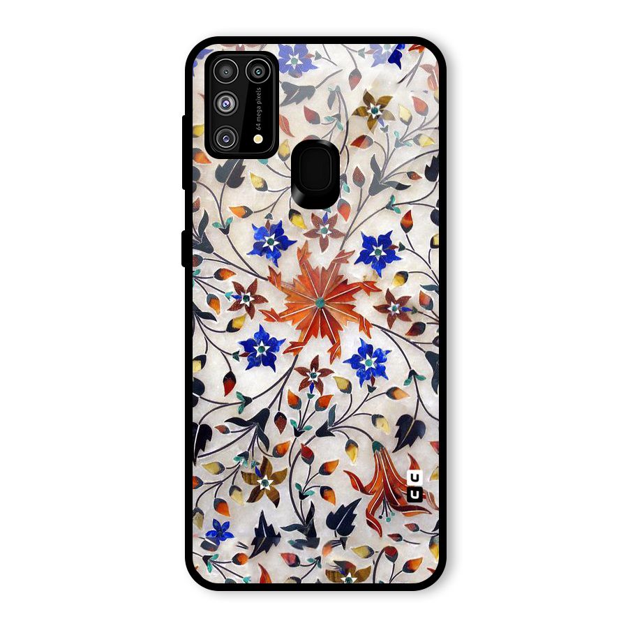 Floral Vintage Bloom Glass Back Case for Galaxy M31
