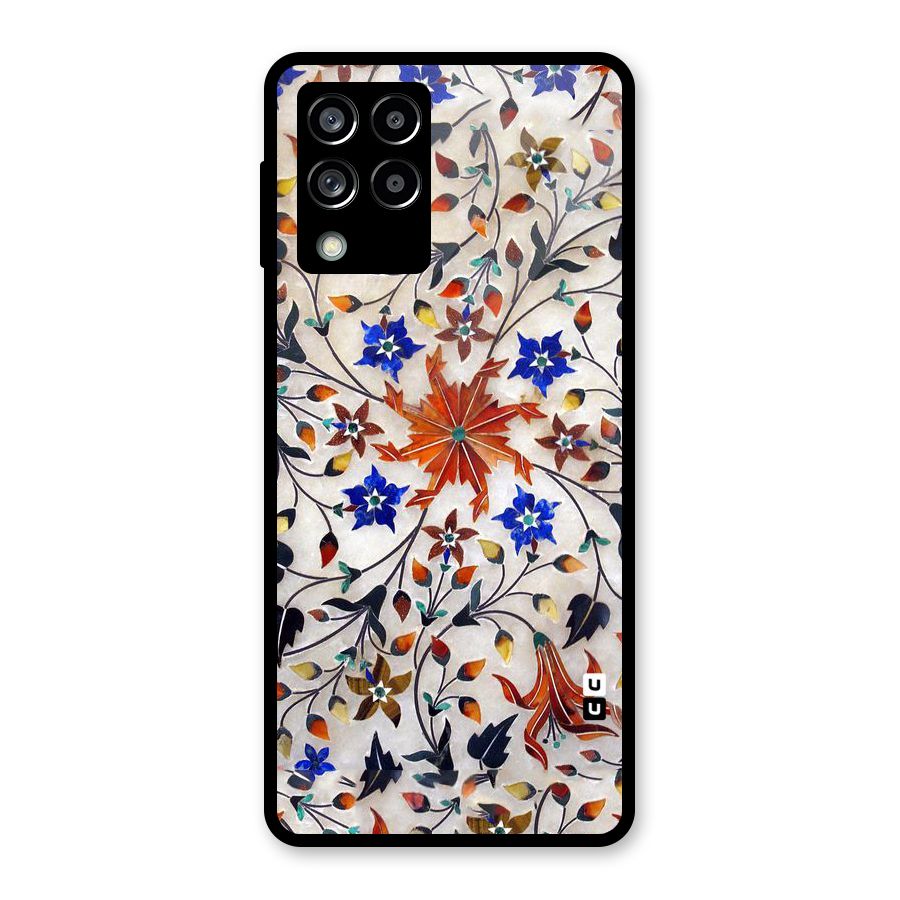 Floral Vintage Bloom Glass Back Case for Galaxy M53 5G