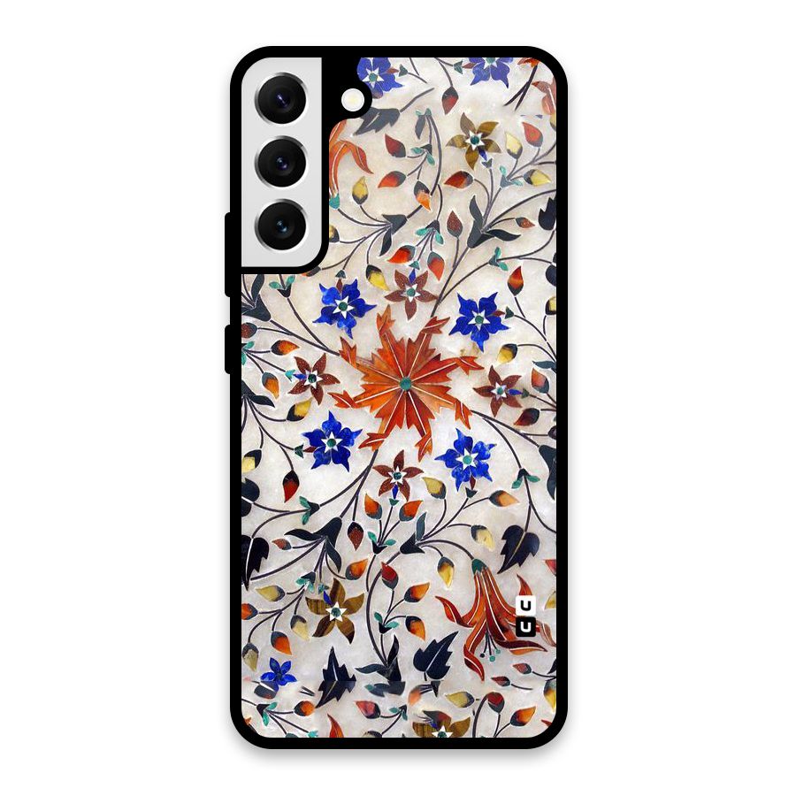 Floral Vintage Bloom Glass Back Case for Galaxy S22 Plus 5G