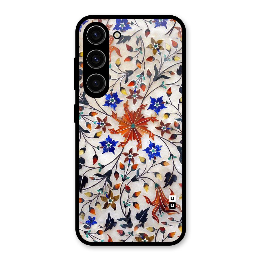 Floral Vintage Bloom Glass Back Case for Galaxy S23