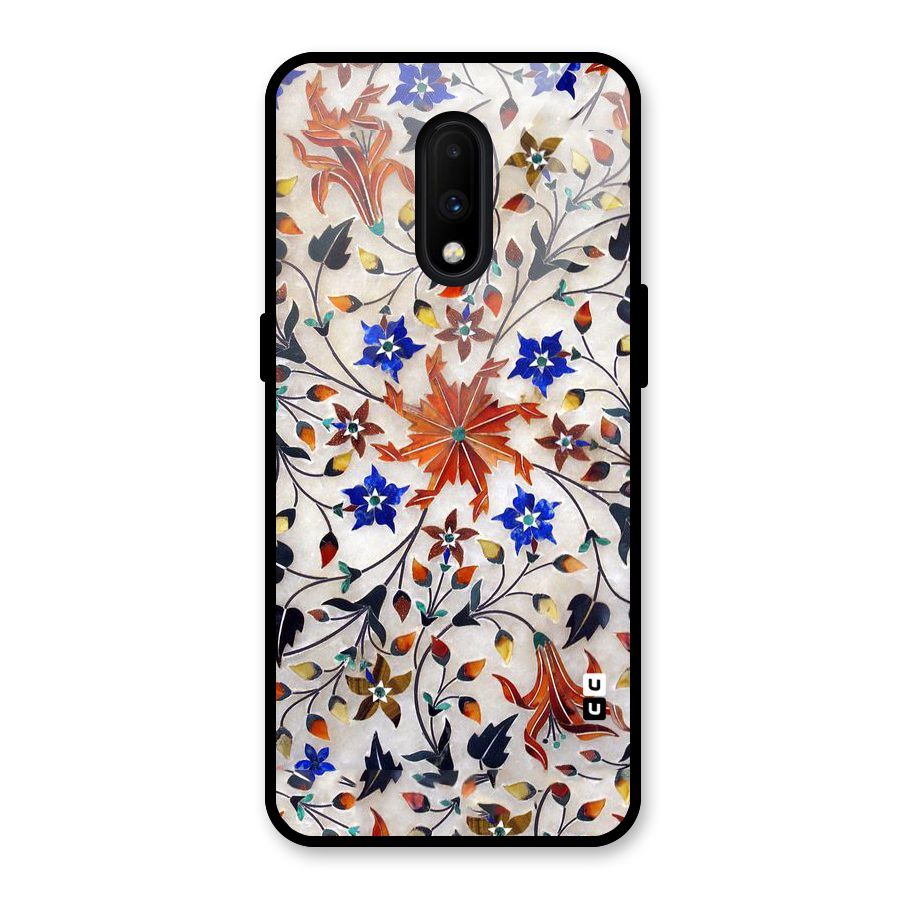 Floral Vintage Bloom Glass Back Case for OnePlus 7