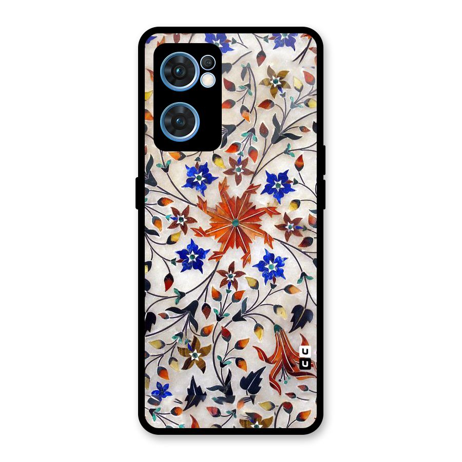 Floral Vintage Bloom Glass Back Case for Oppo Reno7 5G