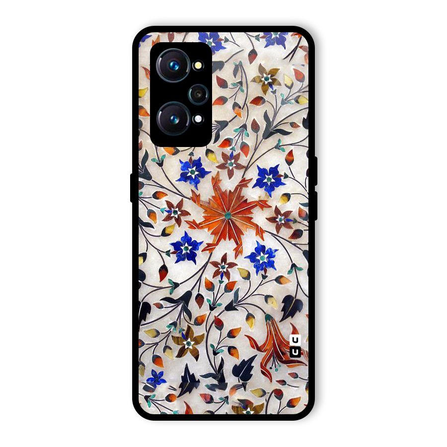 Floral Vintage Bloom Glass Back Case for Realme GT 2