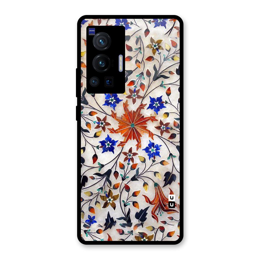 Floral Vintage Bloom Glass Back Case for Vivo X70 Pro