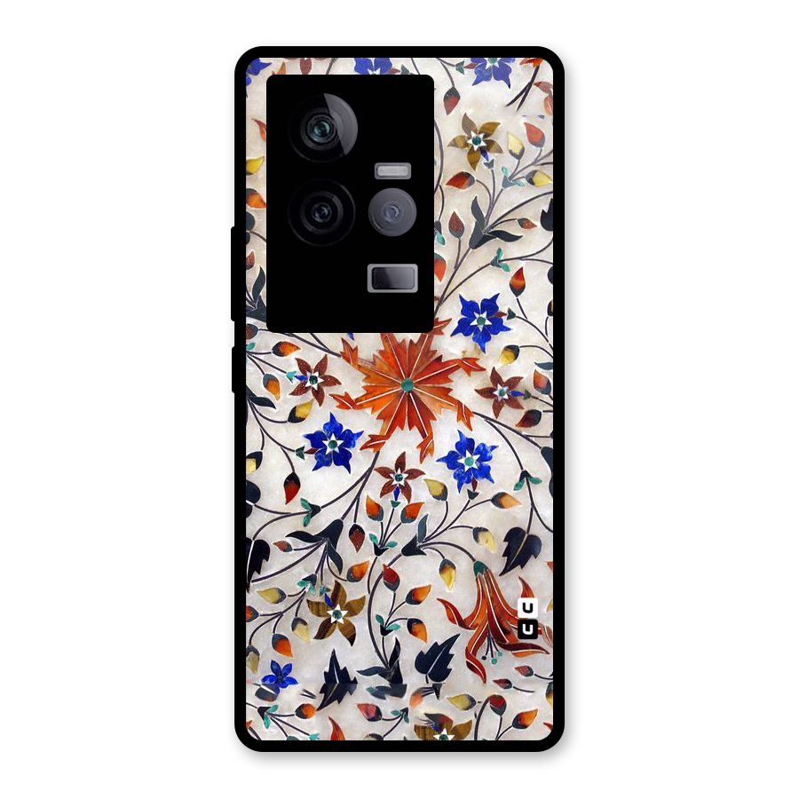 Floral Vintage Bloom Glass Back Case for Vivo iQOO 11 5G