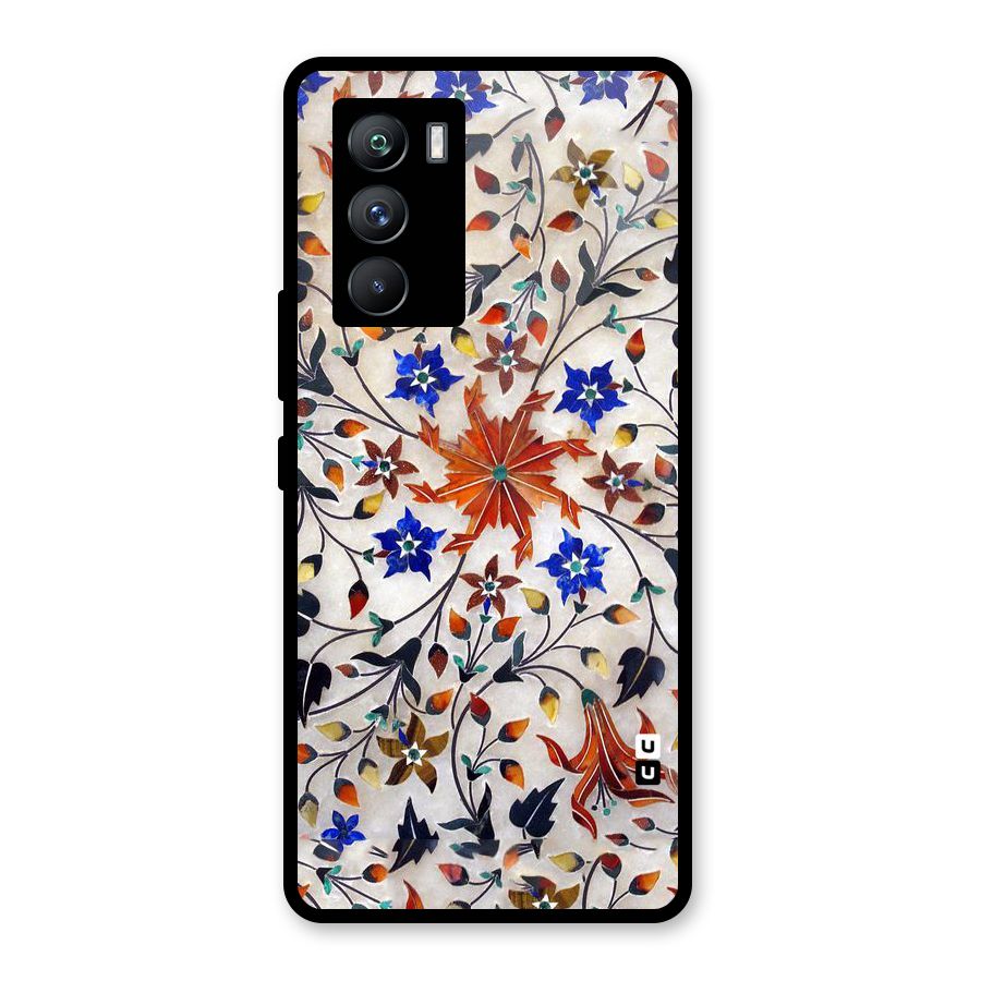 Floral Vintage Bloom Glass Back Case for Vivo iQOO 9 SE