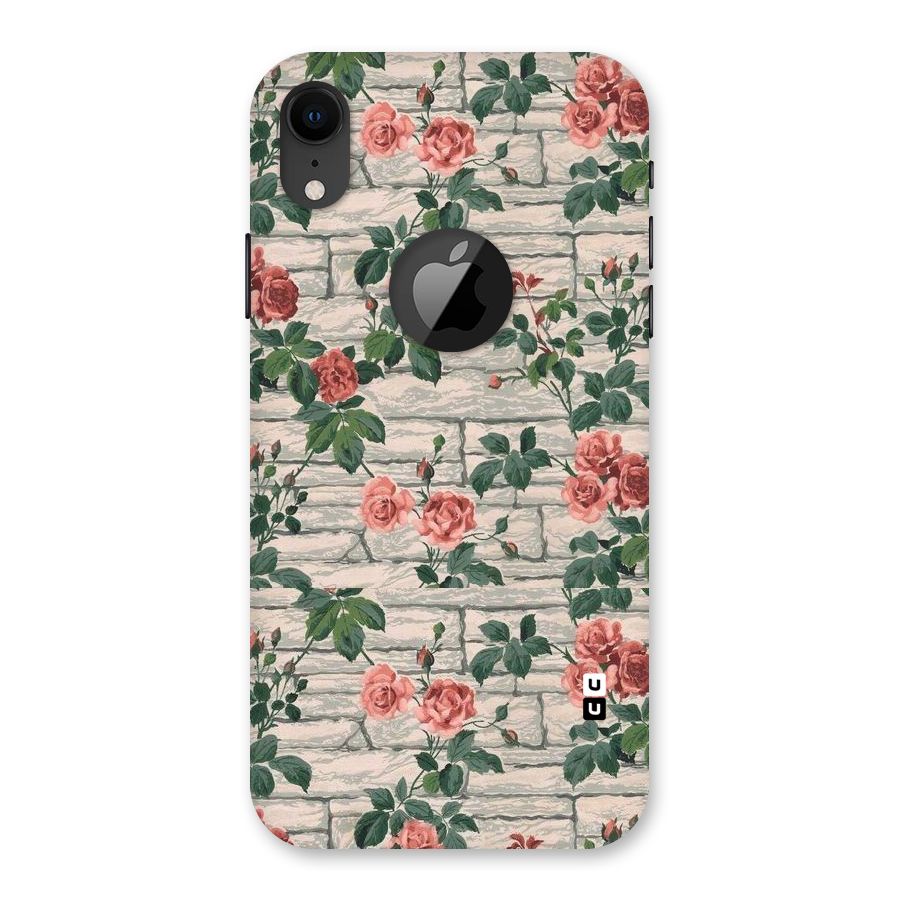Floral Wall Design Back Case for iPhone XR Logo Cut