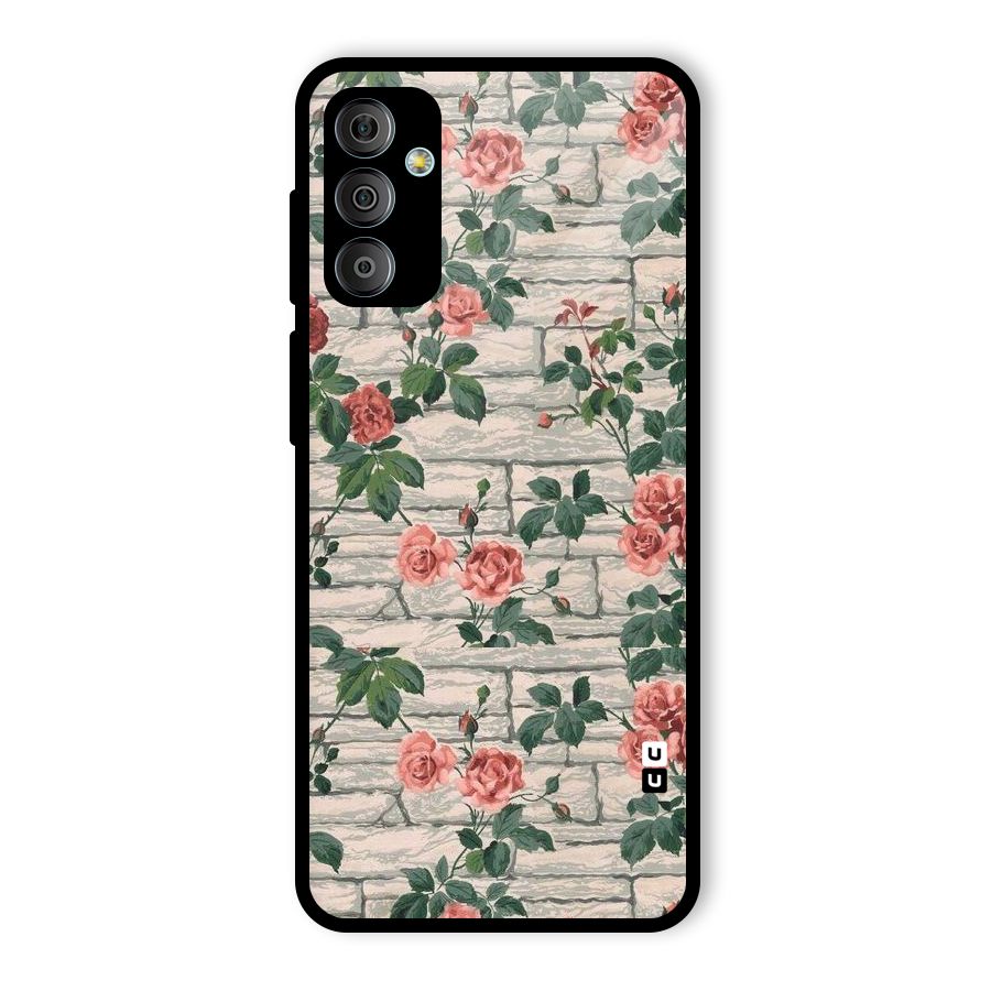 Floral Wall Design Glass Back Case for Galaxy F23