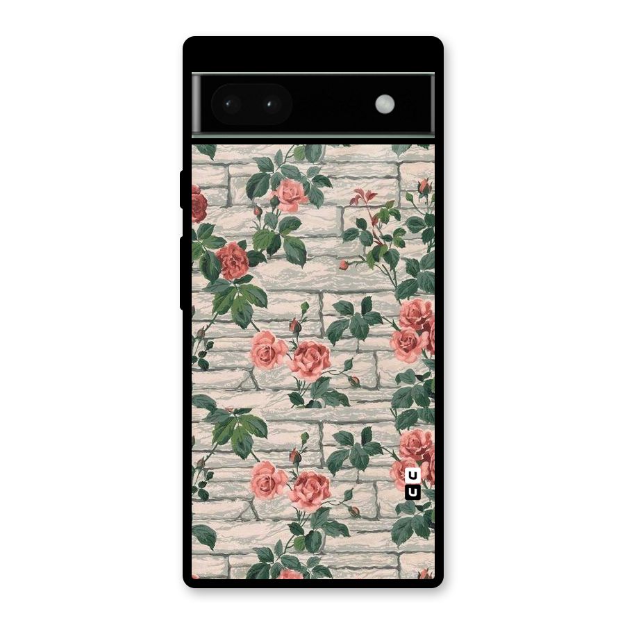 Floral Wall Design Glass Back Case for Google Pixel 6a