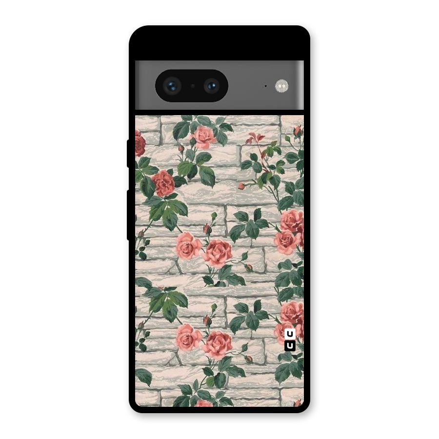 Floral Wall Design Glass Back Case for Google Pixel 7