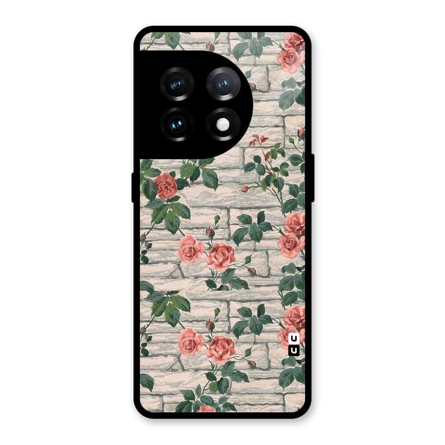 Floral Wall Design Glass Back Case for OnePlus 11