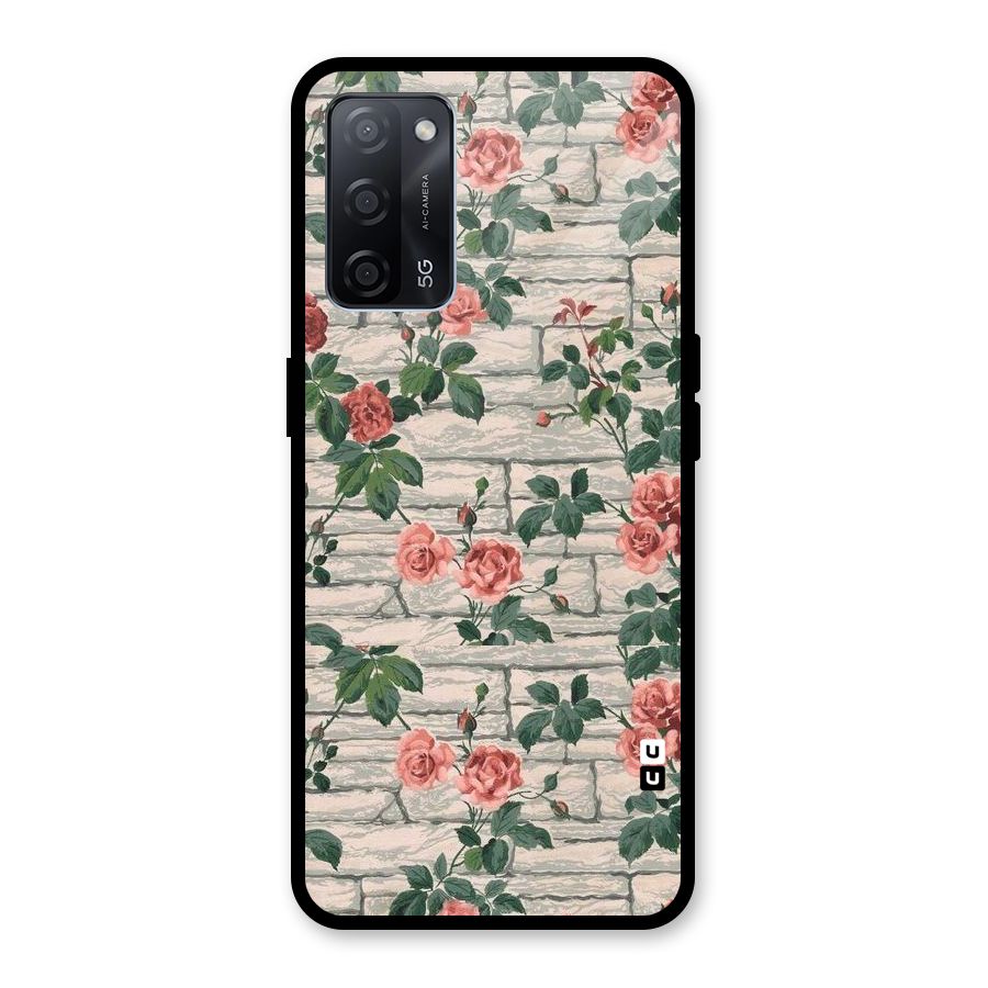 Floral Wall Design Glass Back Case for Oppo A53s 5G