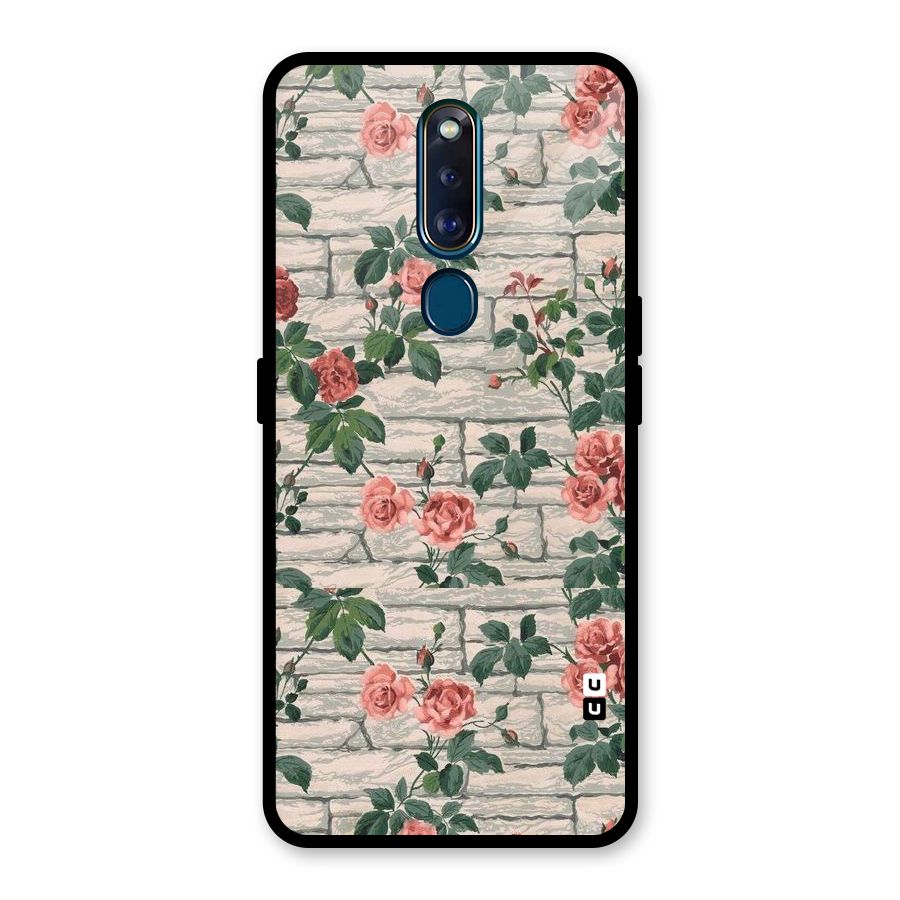 Floral Wall Design Glass Back Case for Oppo F11 Pro