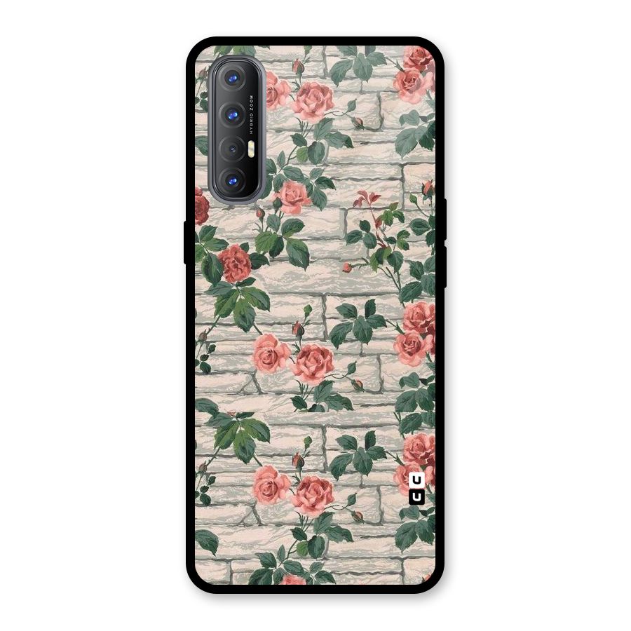 Floral Wall Design Glass Back Case for Oppo Reno3 Pro