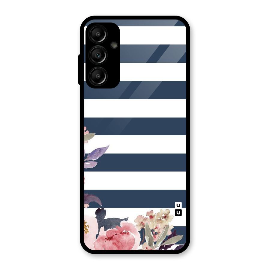 Floral Water Art Glass Back Case for Galaxy A14 5G