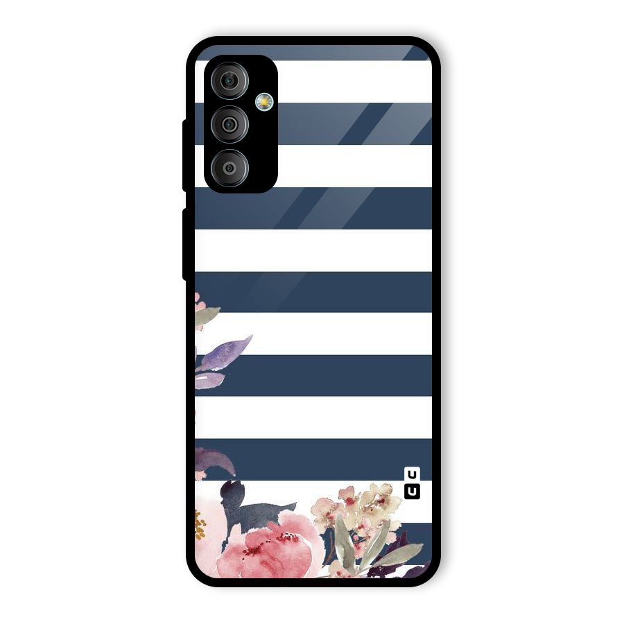 Floral Water Art Glass Back Case for Galaxy F23
