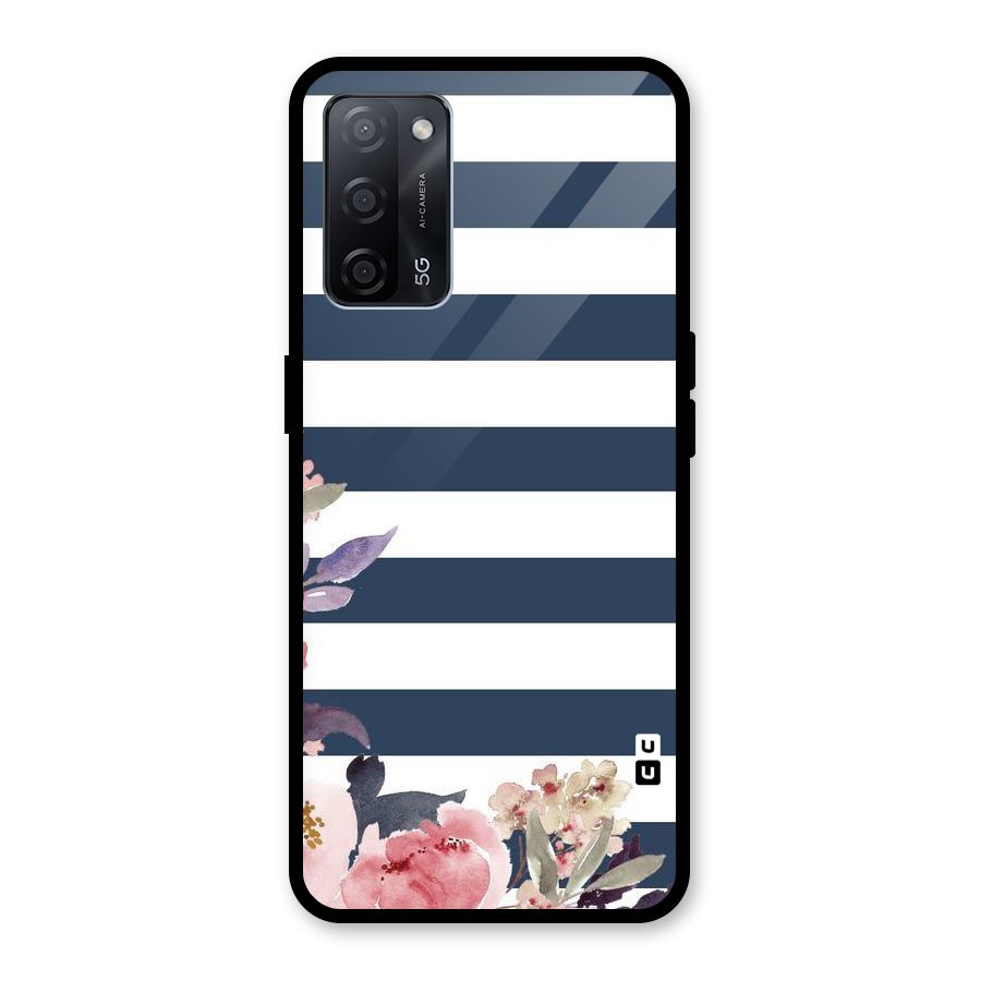 Floral Water Art Glass Back Case for Oppo A53s 5G