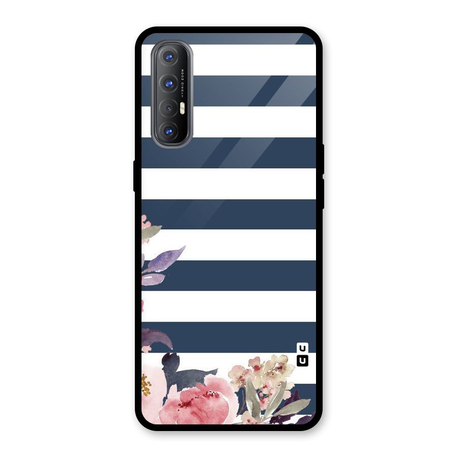 Floral Water Art Glass Back Case for Oppo Reno3 Pro