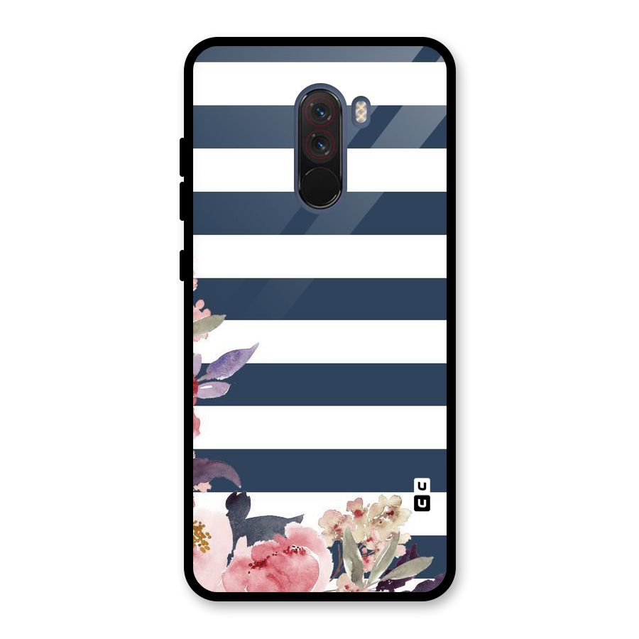 Floral Water Art Glass Back Case for Poco F1