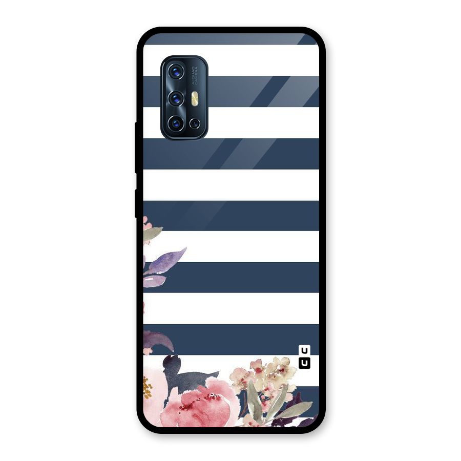 Floral Water Art Glass Back Case for Vivo V17