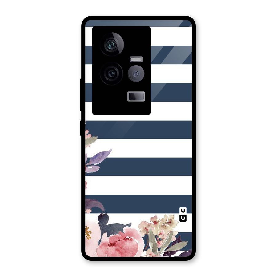 Floral Water Art Glass Back Case for Vivo iQOO 11 5G