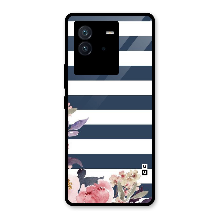 Floral Water Art Glass Back Case for Vivo iQOO Neo 6 5G