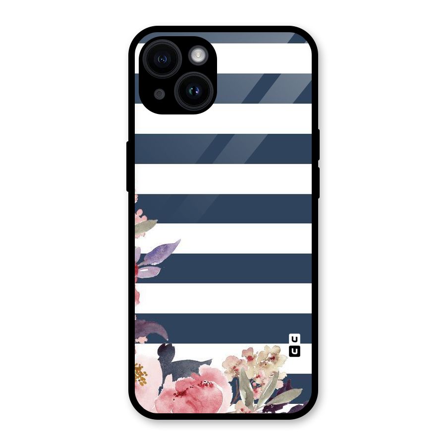 Floral Water Art Glass Back Case for iPhone 14