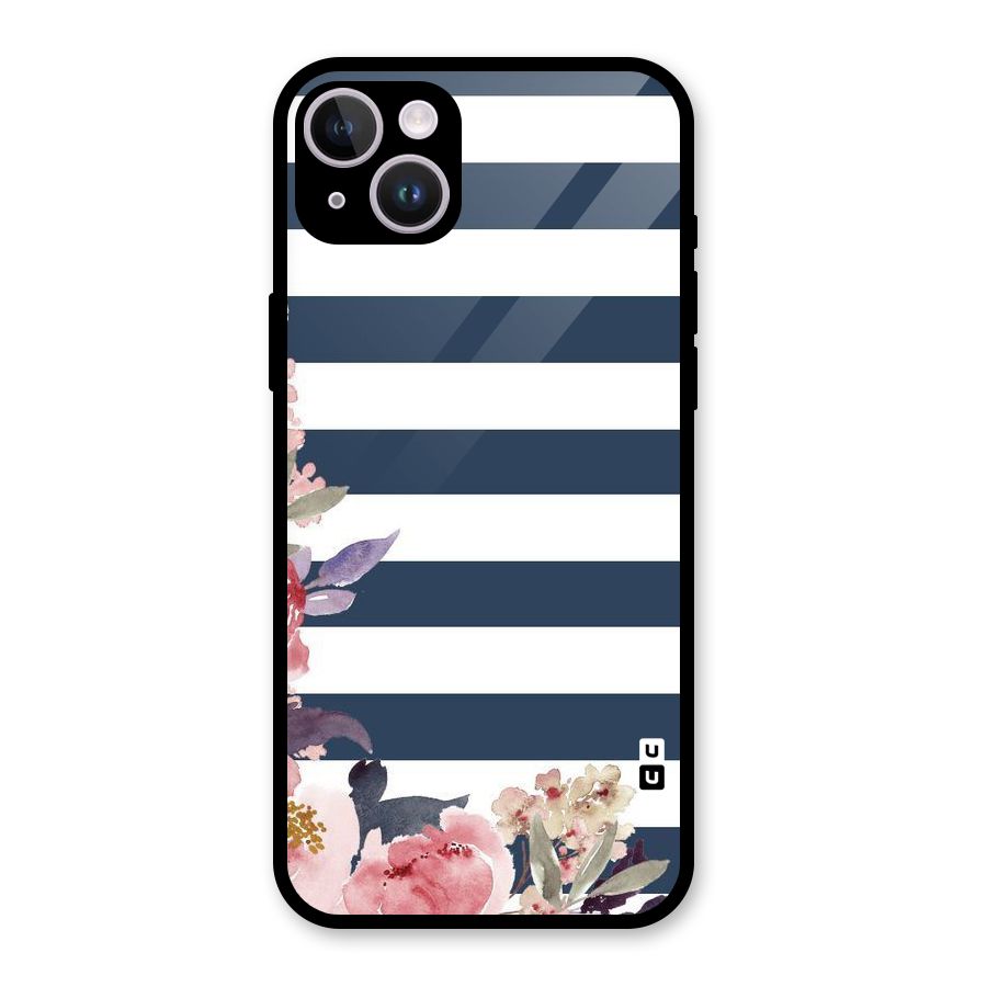Floral Water Art Glass Back Case for iPhone 14 Plus
