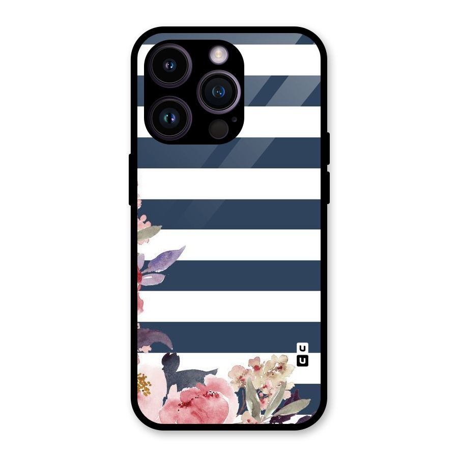 Floral Water Art Glass Back Case for iPhone 14 Pro