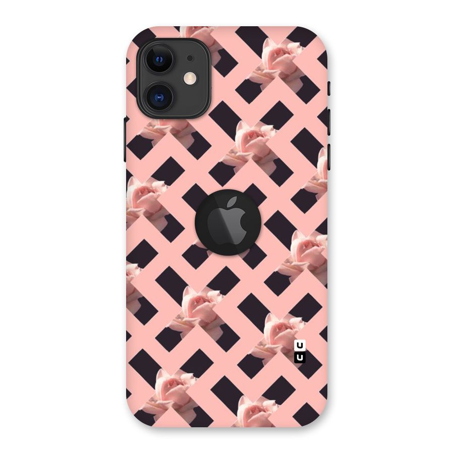 Floral X Design Back Case for iPhone 11 Logo Cut