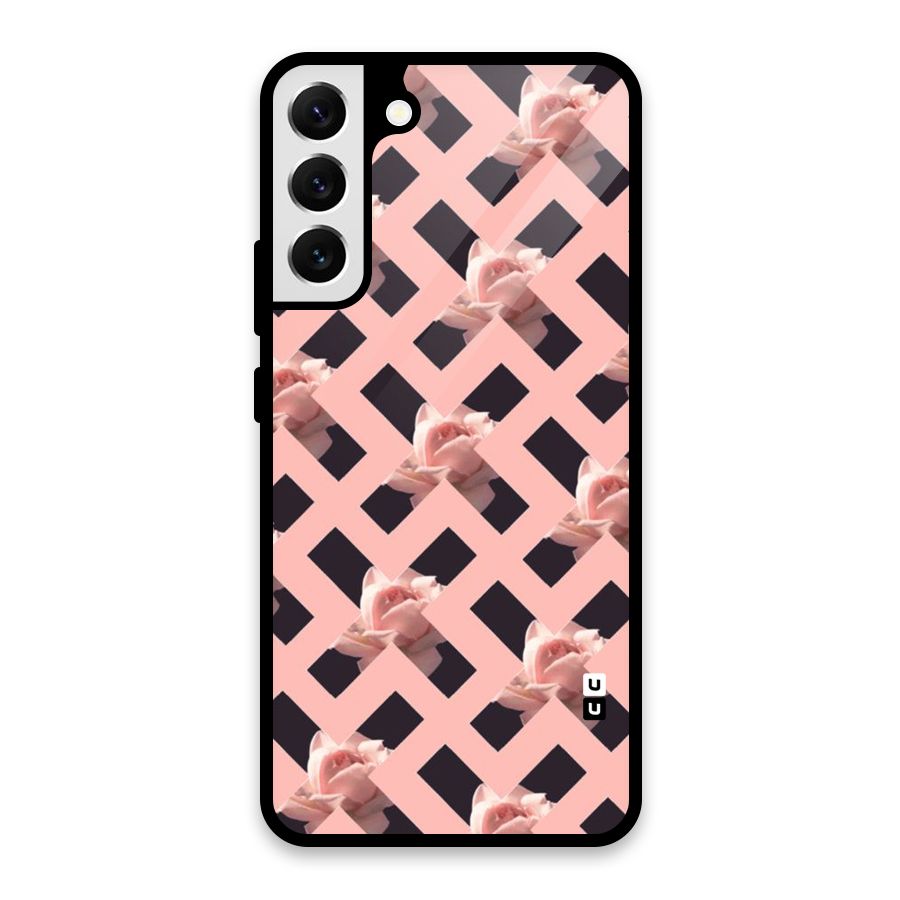 Floral X Design Glass Back Case for Galaxy S22 Plus 5G