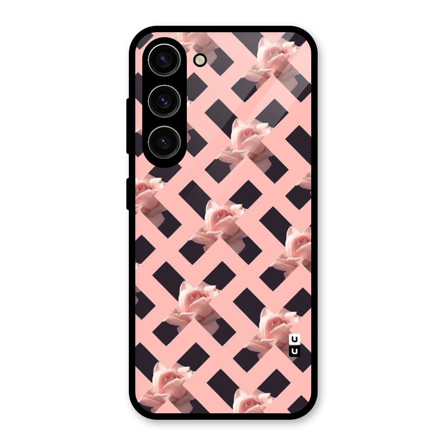 Floral X Design Glass Back Case for Galaxy S23