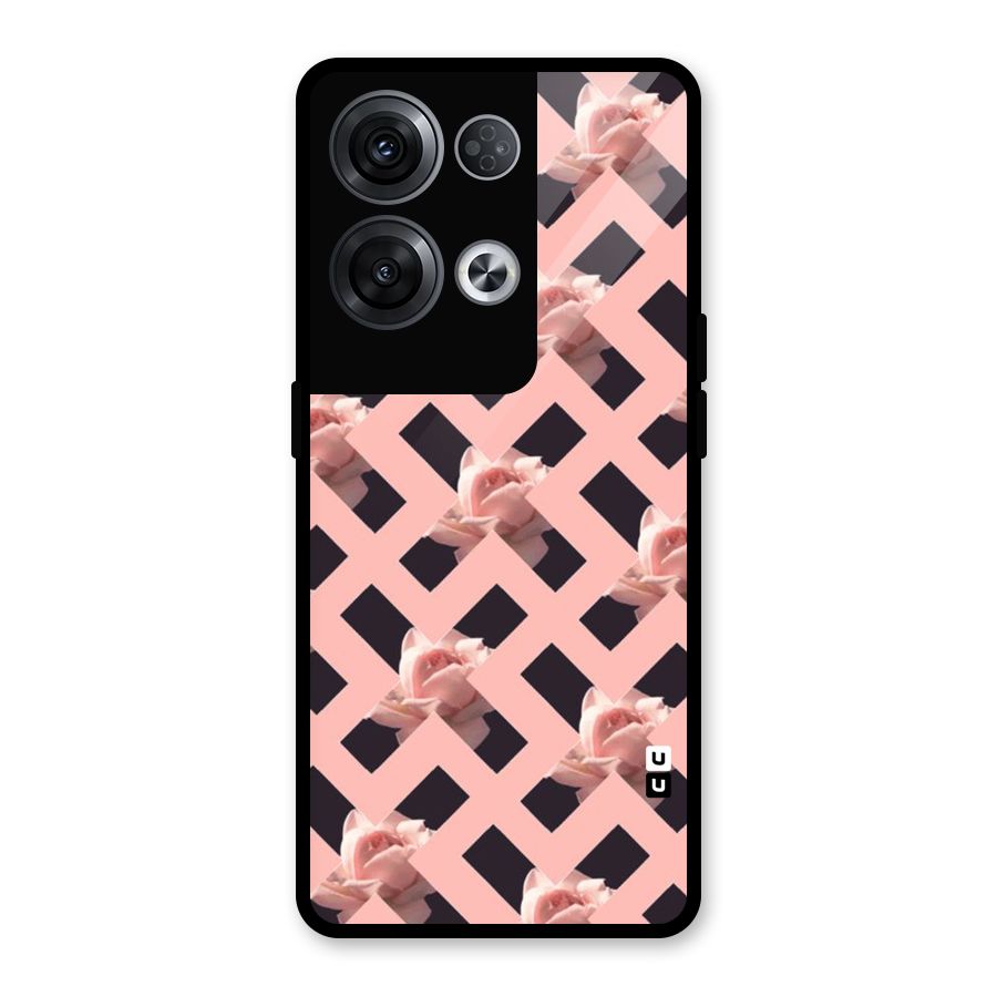 Floral X Design Glass Back Case for Oppo Reno8 Pro 5G