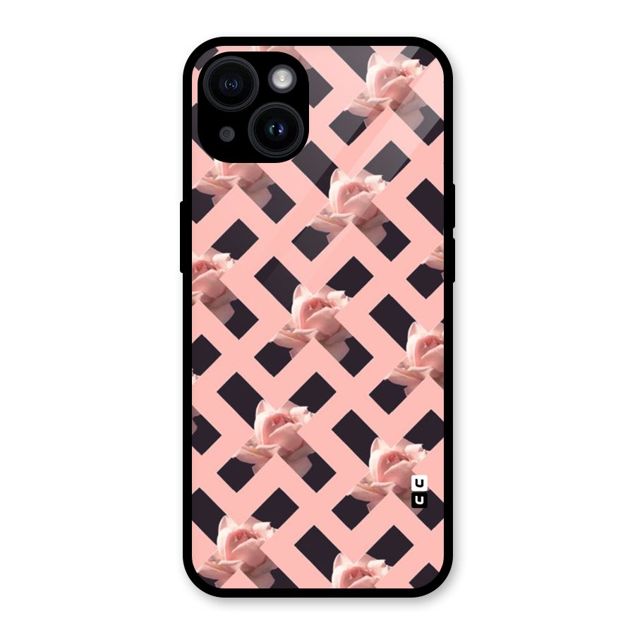 Floral X Design Glass Back Case for iPhone 14