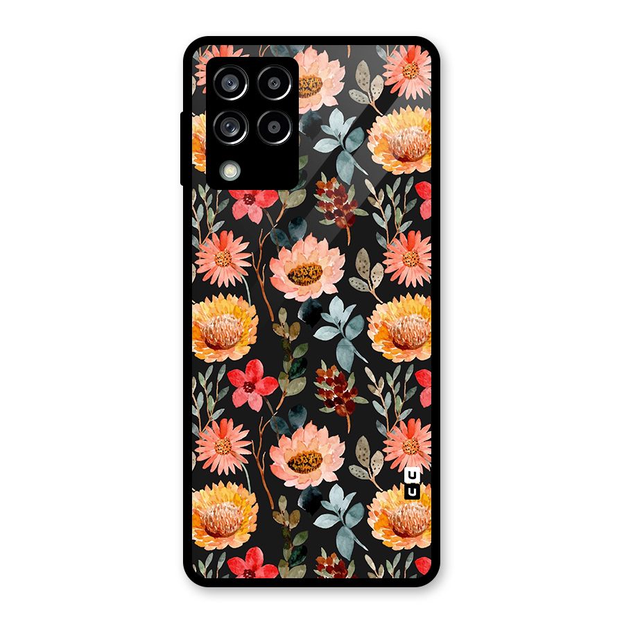 Florals Wonderful Pattern Glass Back Case for Galaxy M53 5G