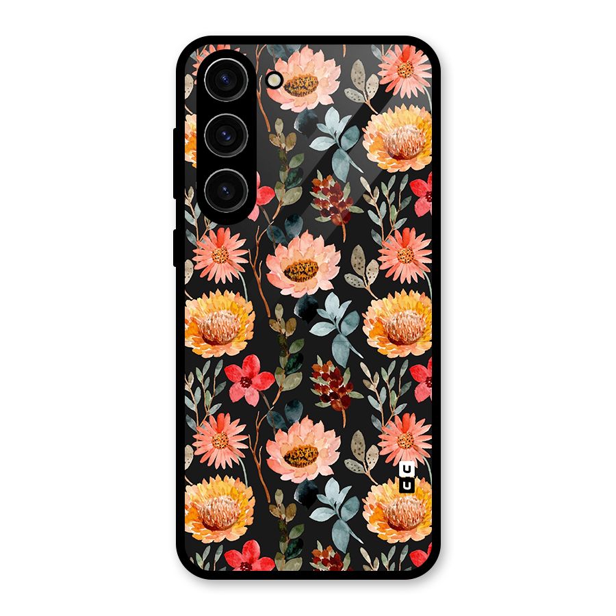 Florals Wonderful Pattern Glass Back Case for Galaxy S23 Plus