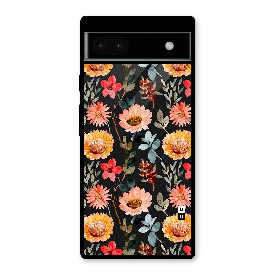 Florals Wonderful Pattern Glass Back Case for Google Pixel 6a