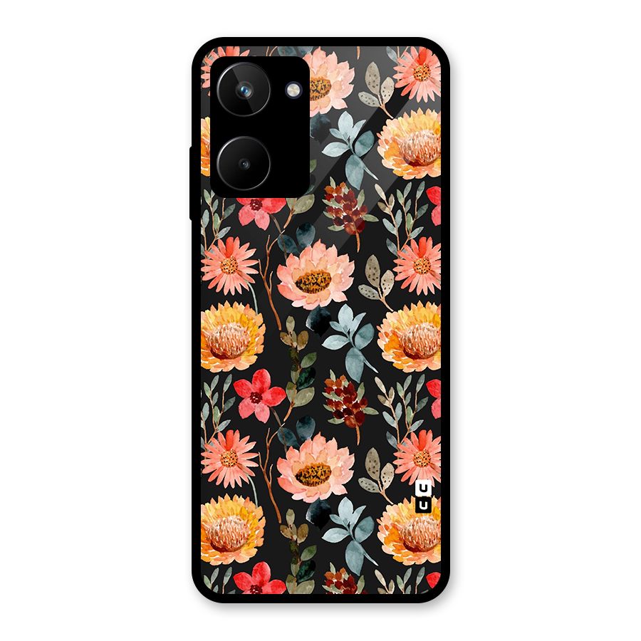Florals Wonderful Pattern Glass Back Case for Realme 10
