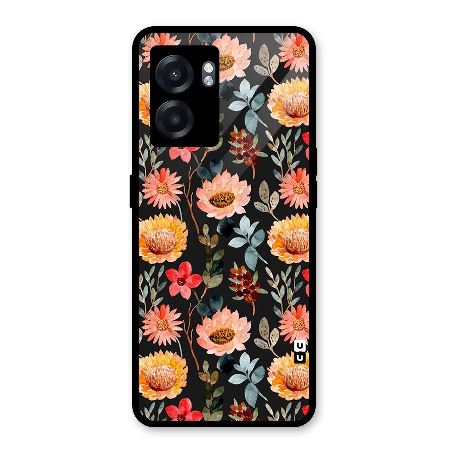 Florals Wonderful Pattern Glass Back Case for Realme Narzo 50 5G