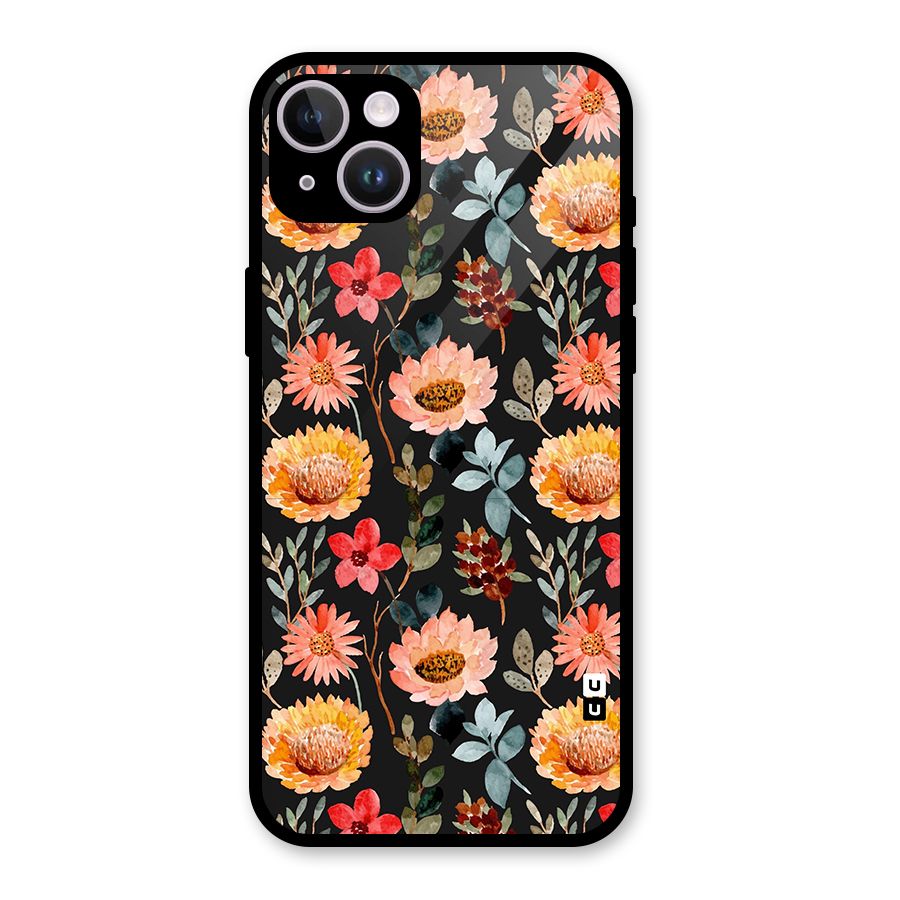 Florals Wonderful Pattern Glass Back Case for iPhone 14 Plus