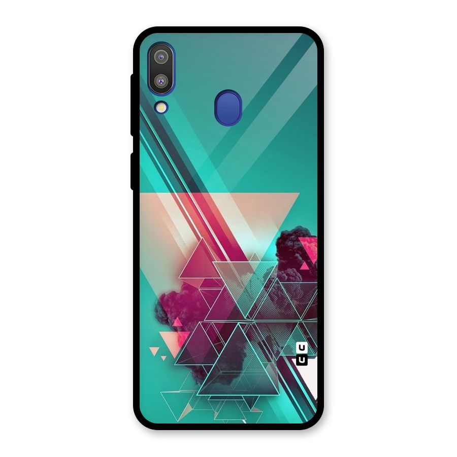 Floroscent Abstract Glass Back Case for Galaxy M20