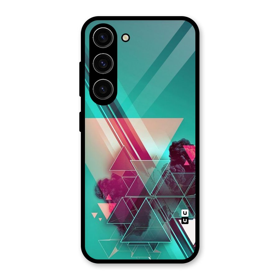 Floroscent Abstract Glass Back Case for Galaxy S23