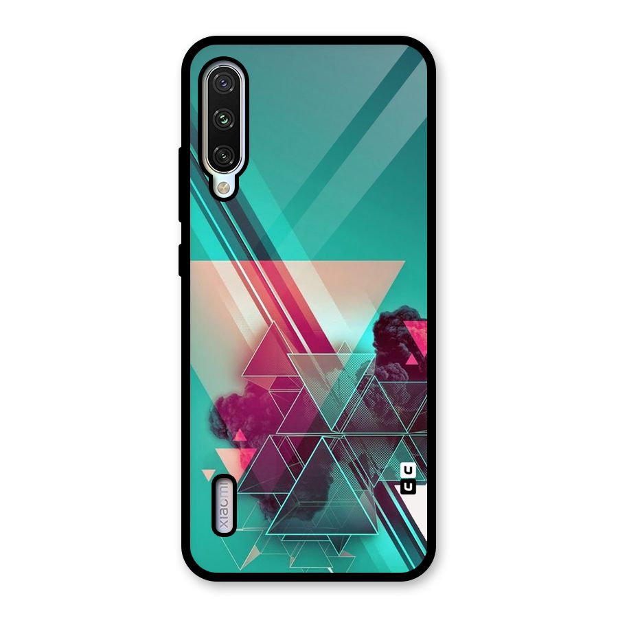 Floroscent Abstract Glass Back Case for Mi A3