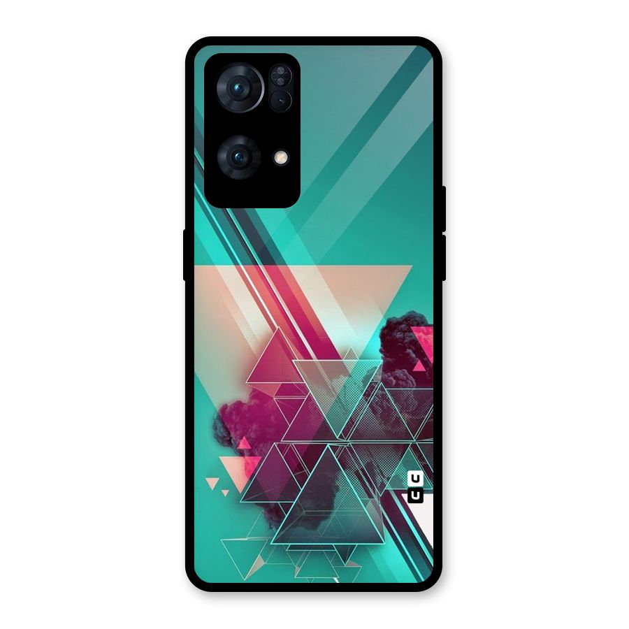 Floroscent Abstract Glass Back Case for Oppo Reno7 Pro 5G