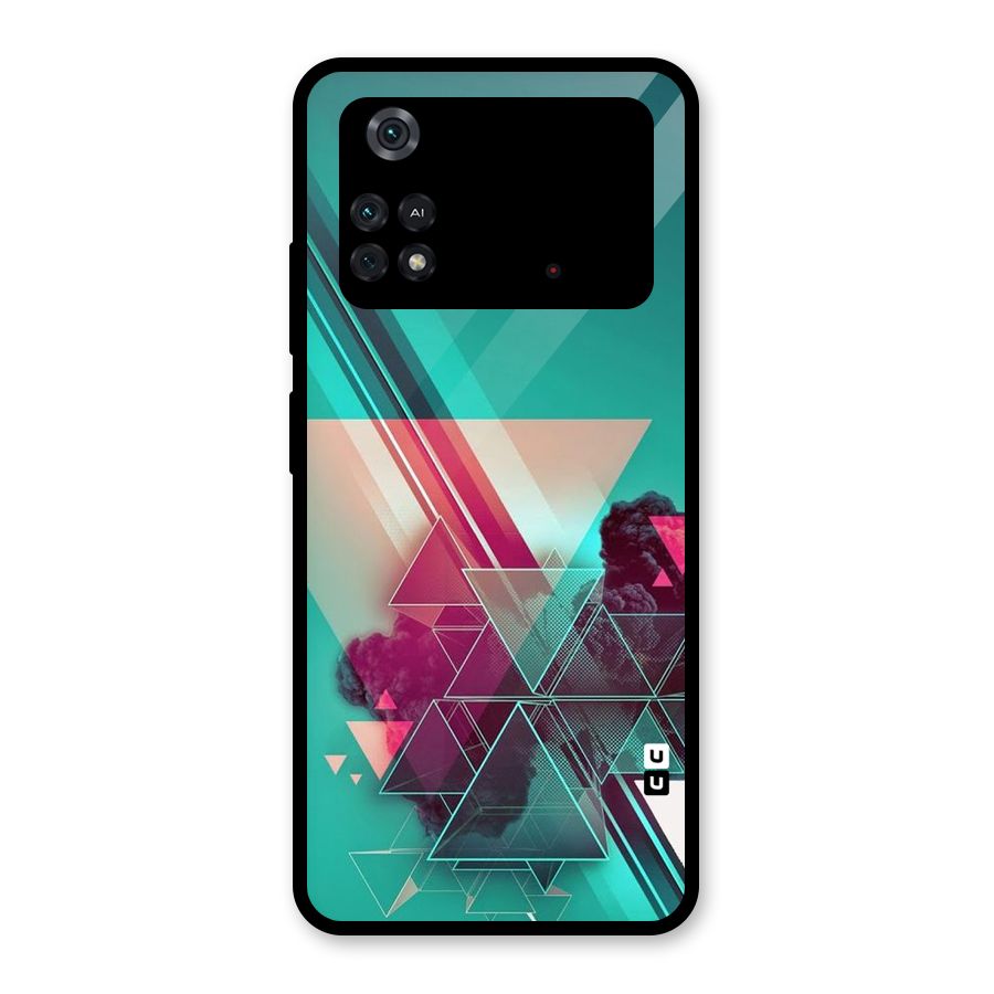 Floroscent Abstract Glass Back Case for Poco M4 Pro 4G