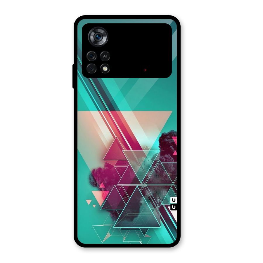 Floroscent Abstract Glass Back Case for Poco X4 Pro 5G