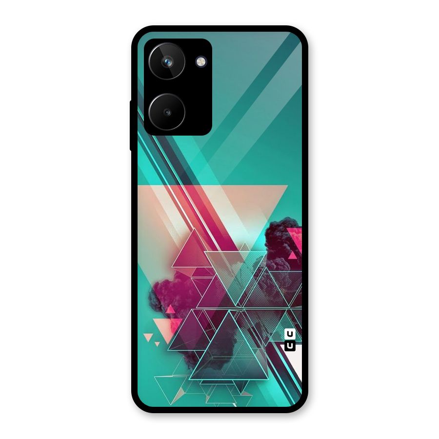 Floroscent Abstract Glass Back Case for Realme 10