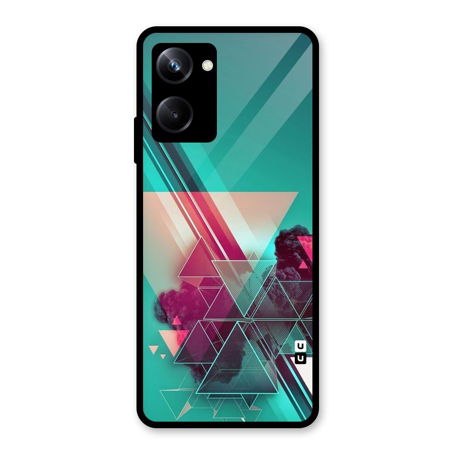 Floroscent Abstract Glass Back Case for Realme 10 Pro
