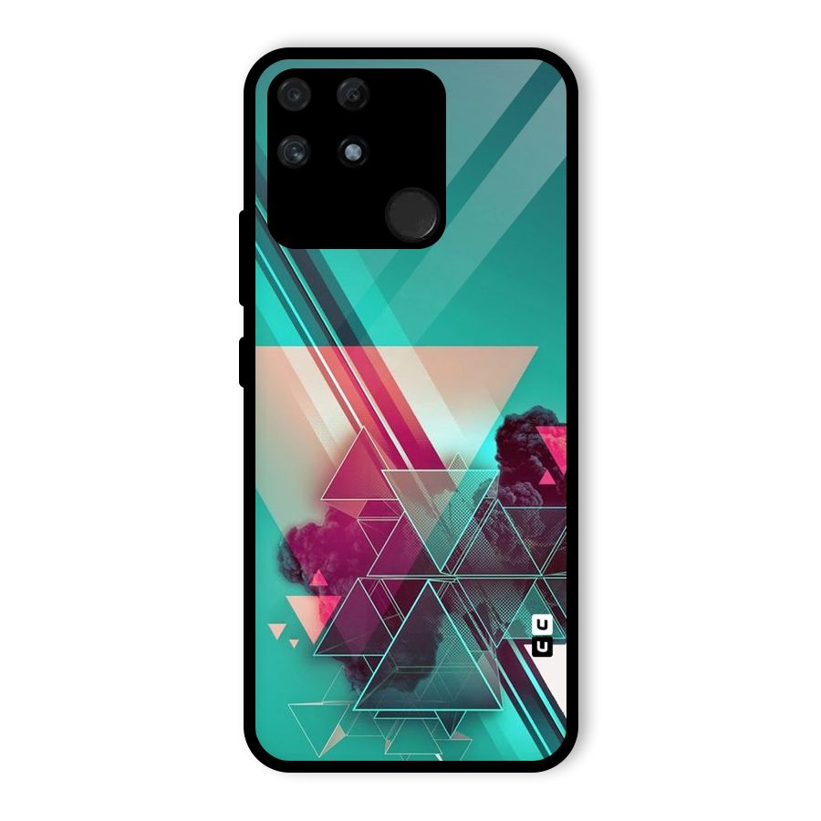 Floroscent Abstract Glass Back Case for Realme Narzo 50A